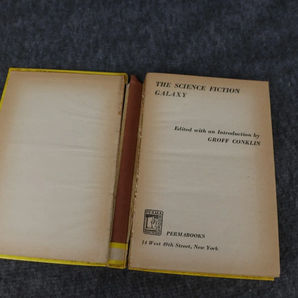 Vintage 1950 The Science Fiction Galaxy Groff Conklin Yellow HC Permabooks USA